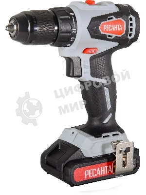 Дрель-шуруповерт Ресанта ДА-20-2ЛК-Б, 20 В, 2 Ач, 55 Нм, щеточный