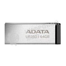 Флешка USB ADATA UR350 (UR350-64G-RSR/BK), 64Gb, USB 3.2, R/W 100/15, серебристый/черный