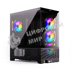 Компьютерный корпус ABR MINI PRO (1хUSB 3.0, 1хUSB Type-C, HD Audio, 4xRGb Fan, ATX, Micro-ATX, ITX)