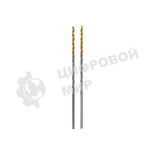 Сверло спиральное по металлу Denzel 2 х 86 мм Р6М5, Golden Tip, удлиненное, 2 шт.