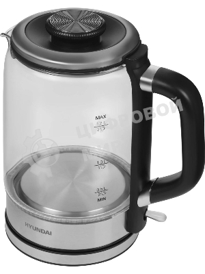 Чайник электрический Hyundai HYK-G5501 1.7 л, 2200 Вт, серебристый/черный