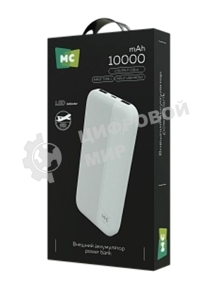 Портативный аккумулятор MORE CHOICE (4620202552907) PB25-10 белый - 10000mAh 2USB