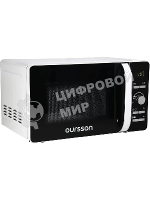 Микроволновая печь Oursson MD2033/WH белый/черный/серебристый, 20 л, 700 Вт, переключатели - кнопки, поворотный механизм