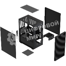 Компьютерный корпус XASTRA A307M 2BK SI Black mATX/Mesh/Metal left panel/2x120мм PWM FC black fans/A307M-2FC12BK-SI