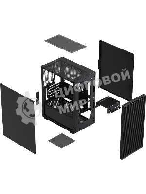 Компьютерный корпус XASTRA A307M 2BK SI Black mATX/Mesh/Metal left panel/2x120мм PWM FC black fans/A307M-2FC12BK-SI