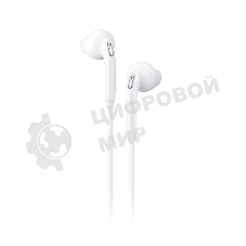 Проводные наушники Smartbuy A5 белый, внутриканальные, Jack 3.5 мм, микрофон на проводе