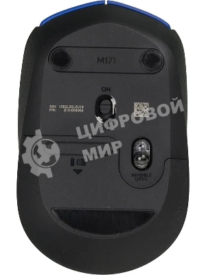 Мышь беспроводная Logitech M171 синий, 1000 dpi, радиоканал, USB, кнопки - 3