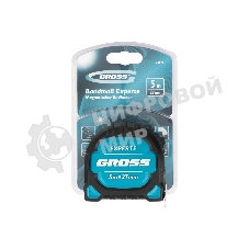 Рулетка Gross Experte, 5 м x 27 мм, двухкомпон. корпус, магнит, двухстор. разметка, нейлон