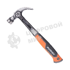 Молоток-гвоздодер цельнокованый Patriot FCH 450, кругл.боек 450 гр, 50-58 HRC, фиберглас.рукоять, прямой гвоздодер малый вес, компактный размер, антивибрацион.система, магнитный гвоздодержатель, 775 гр