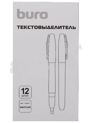 Текстовыделитель Buro Base, скошенный пишущий наконечник, 1-4мм, желтый, коробка