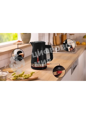 Чайник электрический Bosch TWK4M223 1.7 л, черный корпус: пластик