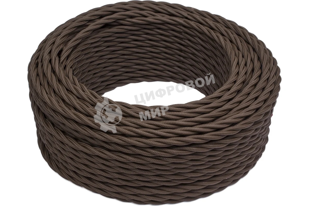 Провод ретро Bironi B1-434-72-50 3х1.5 матовый коричневый (уп. 50 м)