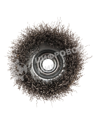 Щетка для УШМ Denzel 75 мм, М14, чашка, витая нержавеющая проволока 0,3 мм