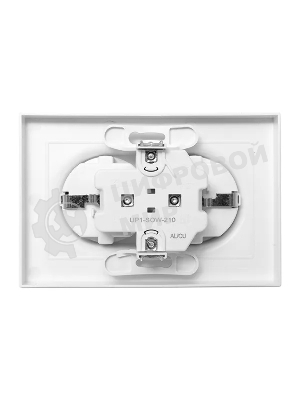 Розетка 2-м EKF UP1-SOW-210 СП Эпика 16А с заземл. без защ. шторок с рамкой механизм бел.
