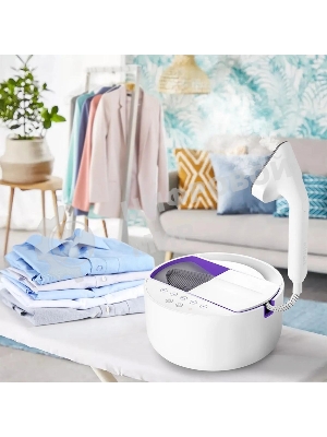 Отпариватель Kitfort КТ-9110-1 белый/фиолетовый, 2180 Вт, 45 г/мин, 600 мл