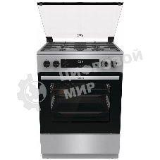 Плита комбинированная Gorenje GKS6C72XF серебристый, конфорок 4 газовых, духовка 71 л, 60 см x 85 см x 60 см