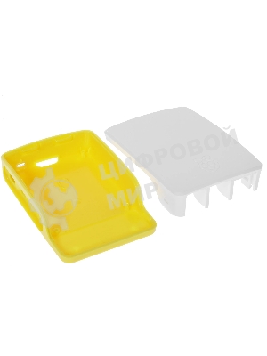 Корпус Qumo ABS Plastic, Raspberry Pi 4, белый/желтый