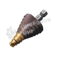 Сверло ступенчатое Denzel 9-12-15-18-21-24-27-30-33-36 мм, Р6М5К5, 6-гр. хвостовик 723615