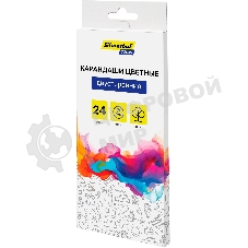 Карандаши цветные Silwerhof Color, двухцветные, 2.8мм, круглый профиль, дерево, ассорти, 24 цвета, коробка с европодвесом (12шт)