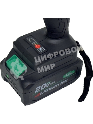 Гайковерт ударный аккумуляторный DWT ABWP-20 DN-4C2 BMC /20В/350 Нм/2400 об.в мин/3000 уд.в мин/M12-M22/бесщеточный мотор/LED-подсветка/2 АКБ, 4 А·ч/ЗУ/кейс/черный (ABWP-20 DN-4C2 BMC)