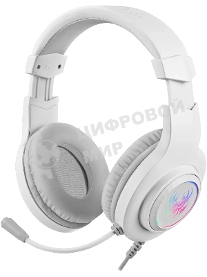 Гарнитура Defender Ghost LED белый, проводная, USB / 2 x mini jack 3.5 мм, подсветка