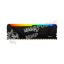 Оперативная память Kingston Fury Beast, DDR4, 8GB (1x8GB), 3600MHz, CL17, DIMM, с радиатором, RGB, черный