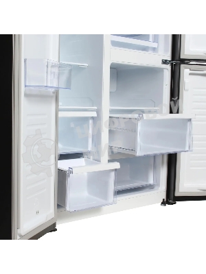 Холодильник Hyundai CS5073FV графит трехкамерный инвертер 292/167л морозилка сбоку, No Frost, Side by Side