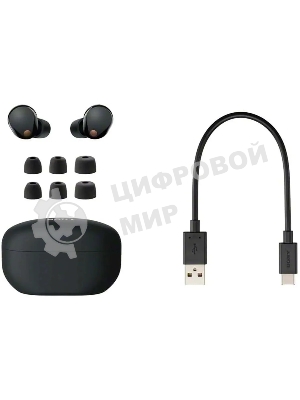 Наушники TWS Sony WF-1000XM5 черный, внутриканальные, Bluetooth, активное шумоподавление, беспроводная зарядка, до 8 ч