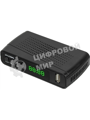 Приставка для цифрового ТВ Hyundai H-DVB520 черный, DVB-T2, DVB-T, DVB-C, HDMI, USB 2.0 х2