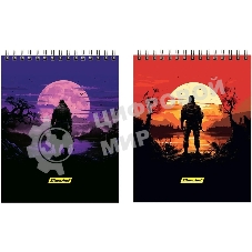 Блокнот Silwerhof Одинокий воин, A5, обложка картон, 60 л. клетка, гребень (2 шт)