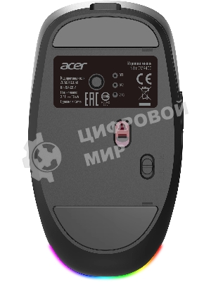 Мышь беспроводная Acer Nitro OMR400 черный, 3200 dpi, радиоканал, Bluetooth, USB, кнопки - 6