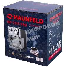 Кофеварка рожковая Maunfeld MF-721S PRO нержавеющая сталь, исп. кофе - молотый/чалды, 1.5 л, 1140 Вт, 15 бар