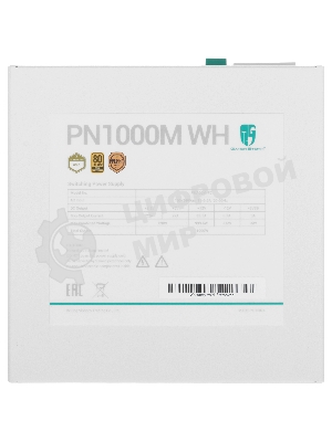 Блок питания Deepcool/GAMERSTORM PN1000M WH (ATX 3.1, 1000W, Full Cable Management, PWM 135мм fan, Active PFC, 80+ GOLD, Active PFC + Full Bridge SRC LLC + DC/DC,Gen5 PCIe, белый) RET