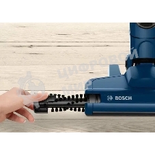Пылесос вертикальный Bosch BBHF216 синий, питание от аккумулятора, 14.4 Вт, уборка сухая, пылесборник 0,4 л