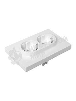 Розетка 2-м EKF UP1-SOW-210 СП Эпика 16А с заземл. без защ. шторок с рамкой механизм бел.