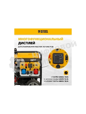 Электрогенератор бензиновый Denzel PS-120EAD-3, 12 кВт, 110 дБ, 180 кг