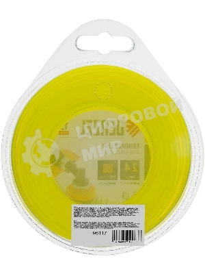 Леска для триммера Denzel квадрат 2,4 мм х 15 м, блистер FLEX CORD