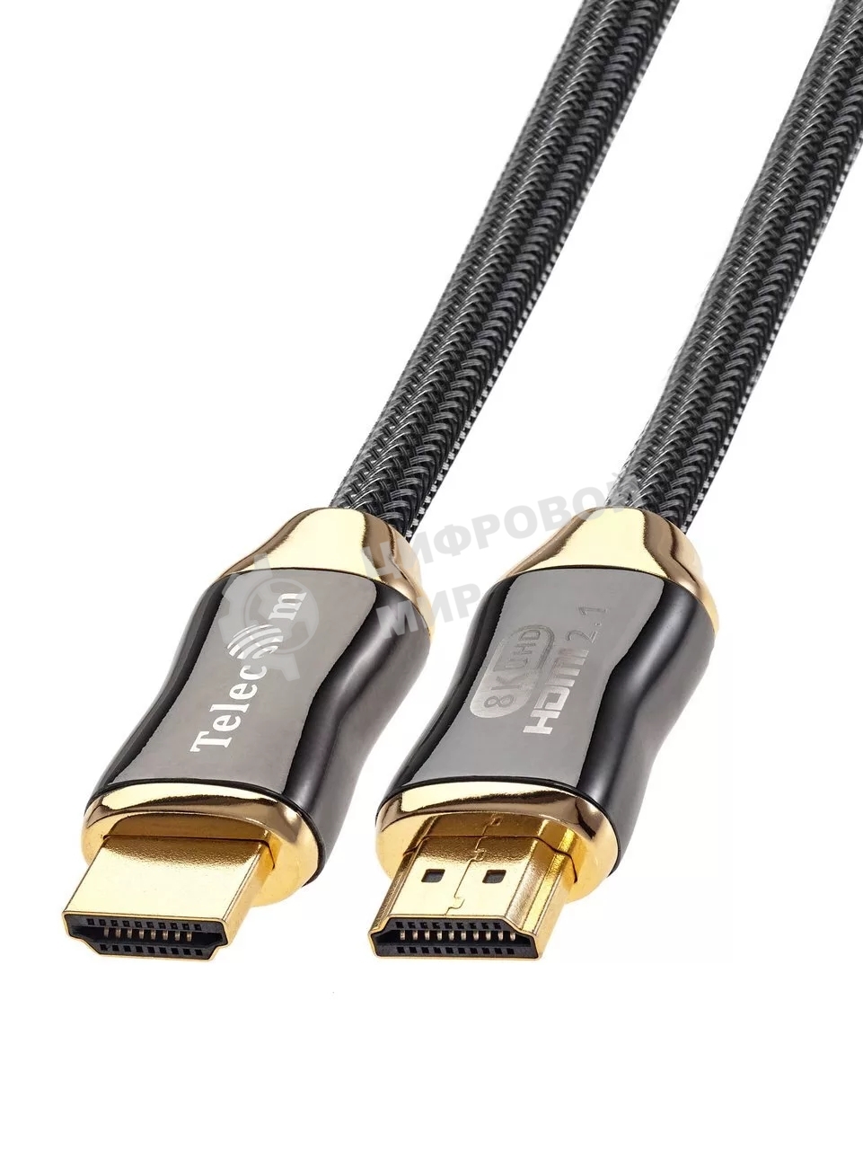 Кабель HDMI 19M/M,ver. 2.1, 8K@60 Hz 2m метал разъемы, нейлоновая оплетка Telecom TCG300-2M