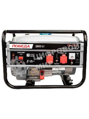 Электрогенератор бензиновый Победа ГБ 3500, 2.8 кВт, 67 дБ, 34.5 кг