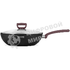 Сковорода ВОК (WOK) Rondell Fest RDA-1527 круглая 28 см, покрытие: Xylan Plus ручка несъемная (с крышкой) черный