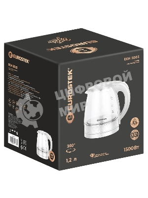 Чайник Eurostek EEK-3003, 1.2л, стекло