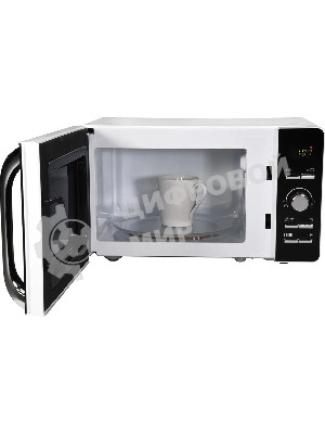 Микроволновая печь Oursson MD2033/WH белый/черный/серебристый, 20 л, 700 Вт, переключатели - кнопки, поворотный механизм