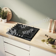 Поверхность газовая Bosch PNP6B6K40 Газ, 4.5х59x52 см, закаленное стекло, 4 конфорки, газ-контроль, автоподжиг, черный