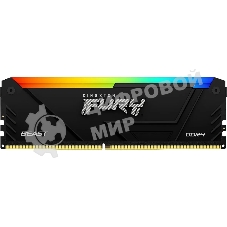 Оперативная память Kingston Fury Beast, DDR4, 8GB (1x8GB), 3200MHz, CL16, DIMM, с радиатором, RGB, черный