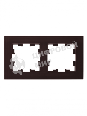 Рамка 2-местная IEK BRITE РУ-2-2-БрТБ стекло темная бронза