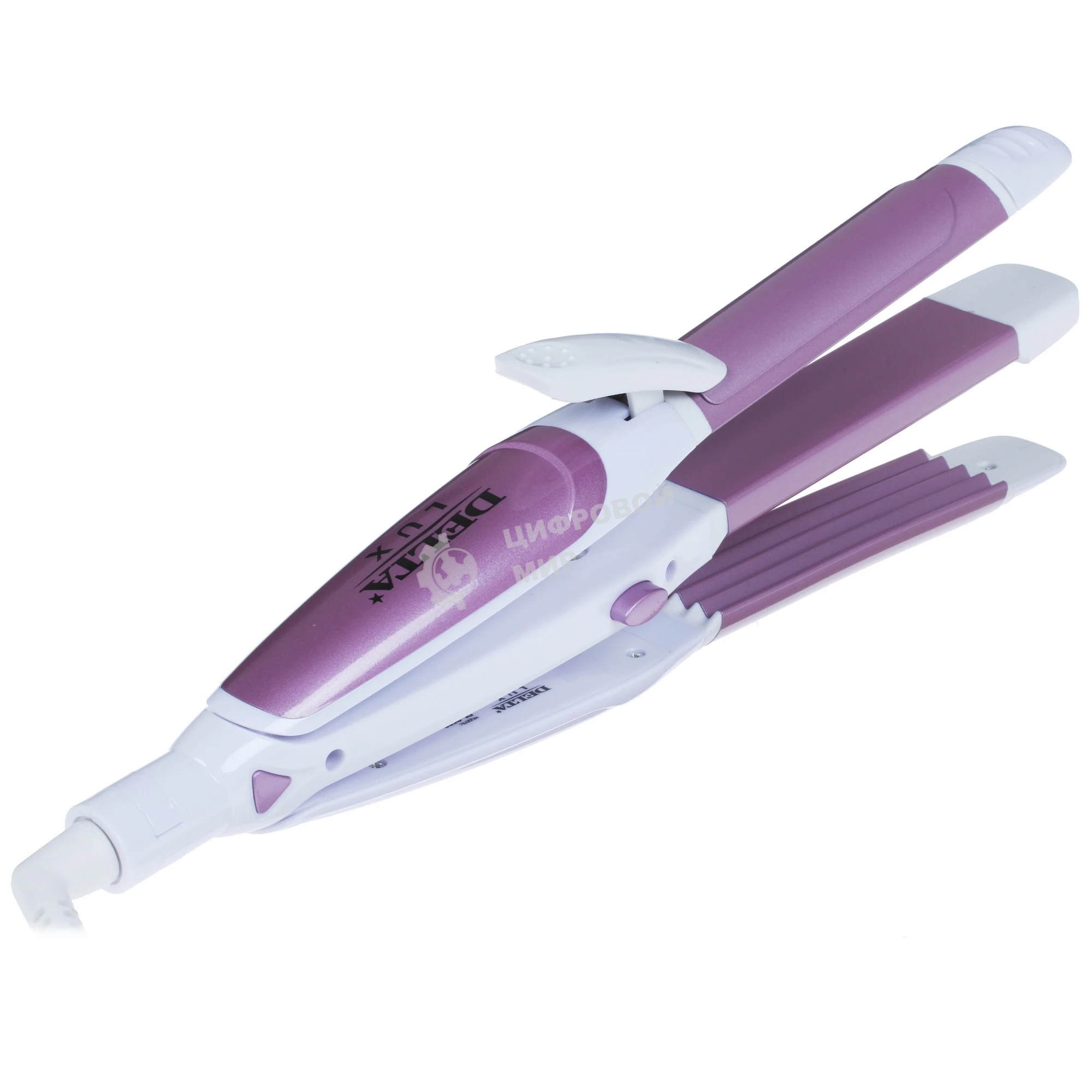 Мультистайлер DELTA LUX DL-0632 белый/сиреневый, 32 мм, 180 °C, 1 режим