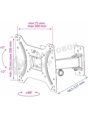 Кронштейн Kromax OPTIMA-203 черный, 15