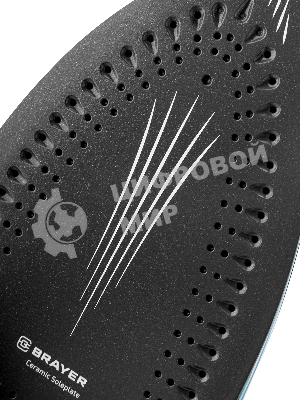 Утюг BRAYER BR4019 голубой/черный, 2400 Вт, 25 г/мин, 140 г/мин, 320 мл