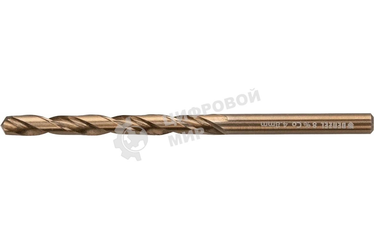 Сверло по металлу Denzel 4,8 мм, HSS Co-8%