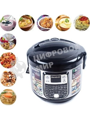 Мультиварка Endever Vita-95, мощность 1000 Вт, черный/стальной, емкость 5л, 45 авторежимов работы, книга рецептов